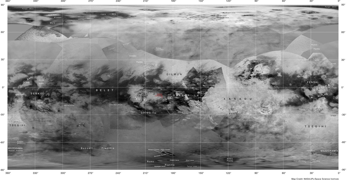 Labeled map of Titan.