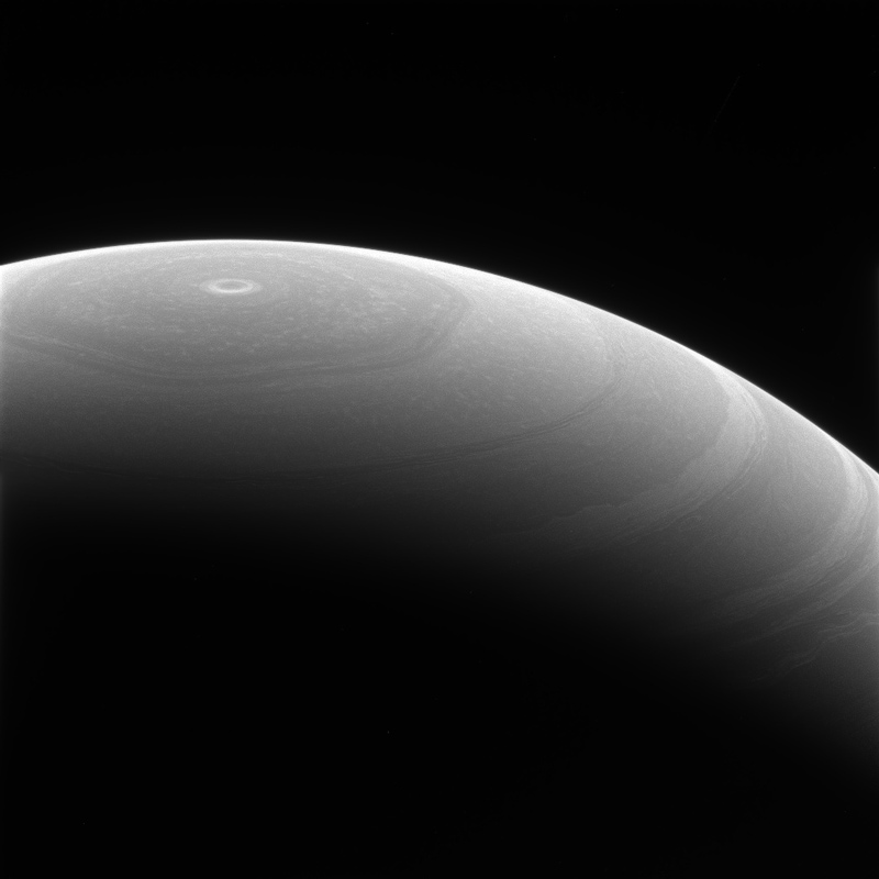 Saturn's hexagon-shaped polar jet stream