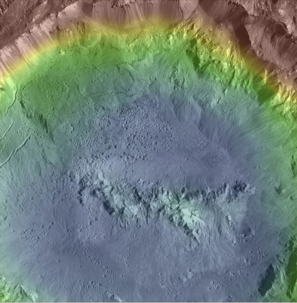 Haulani Crater Topographic Map