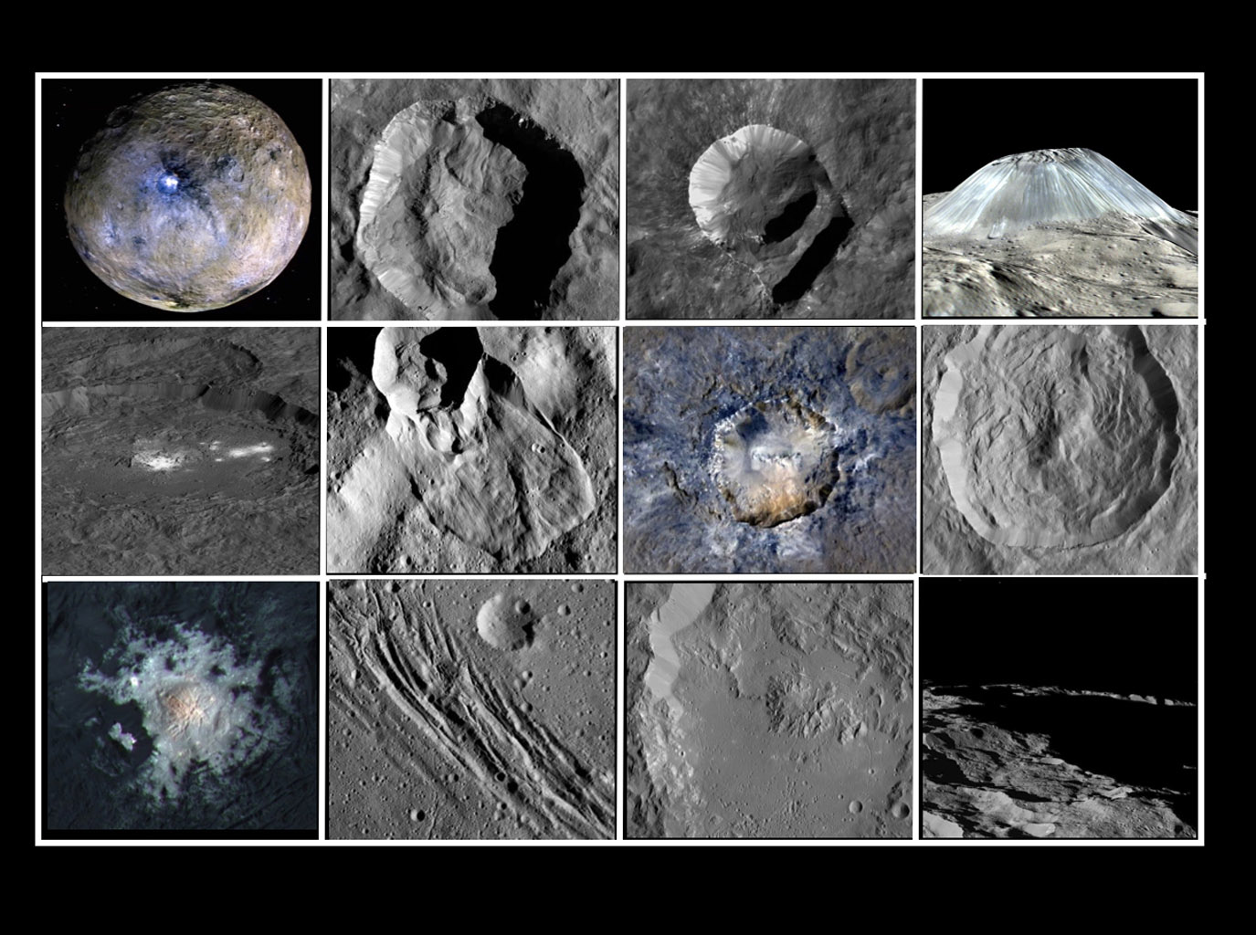Collage of Features on Ceres