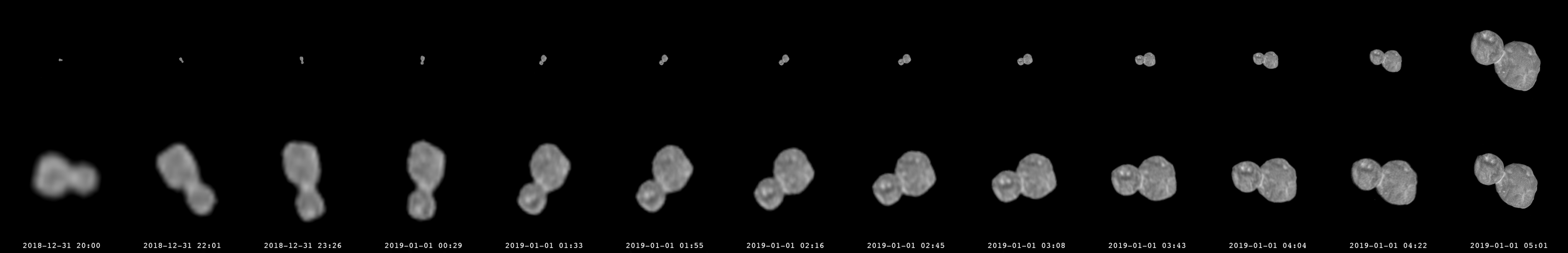 Sequence showing Mu69 growing from dot to fully-resolved object.