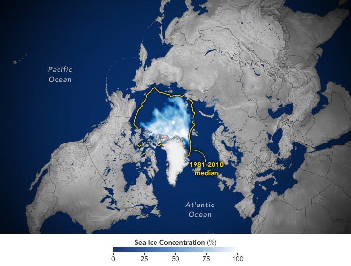 Satellite data shows that Arctic sea ice likely reached its annual minimum extent on September 19, 2023.