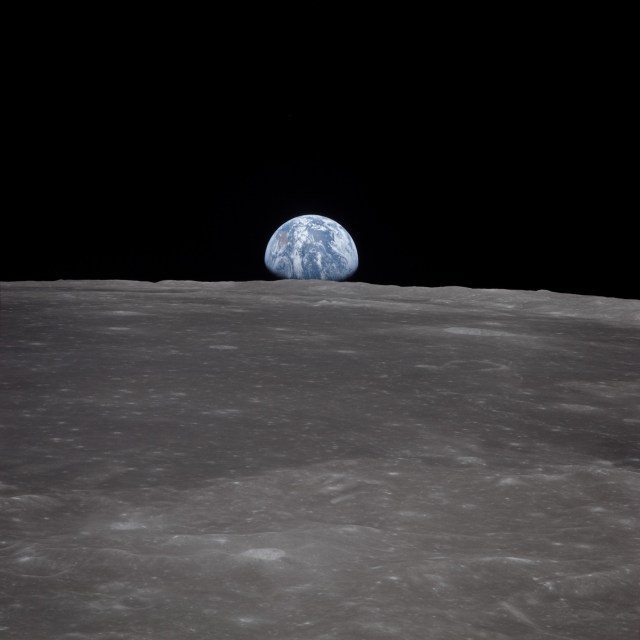 
			Apollo 11 View of Moon Limb With Earth on the Horizon - NASA Science			