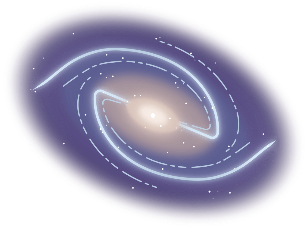 Barred Spiral Galaxy (Front View, Purple)