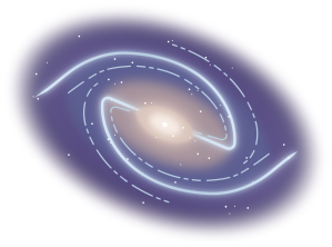 Barred Spiral Galaxy (Front View, Purple)