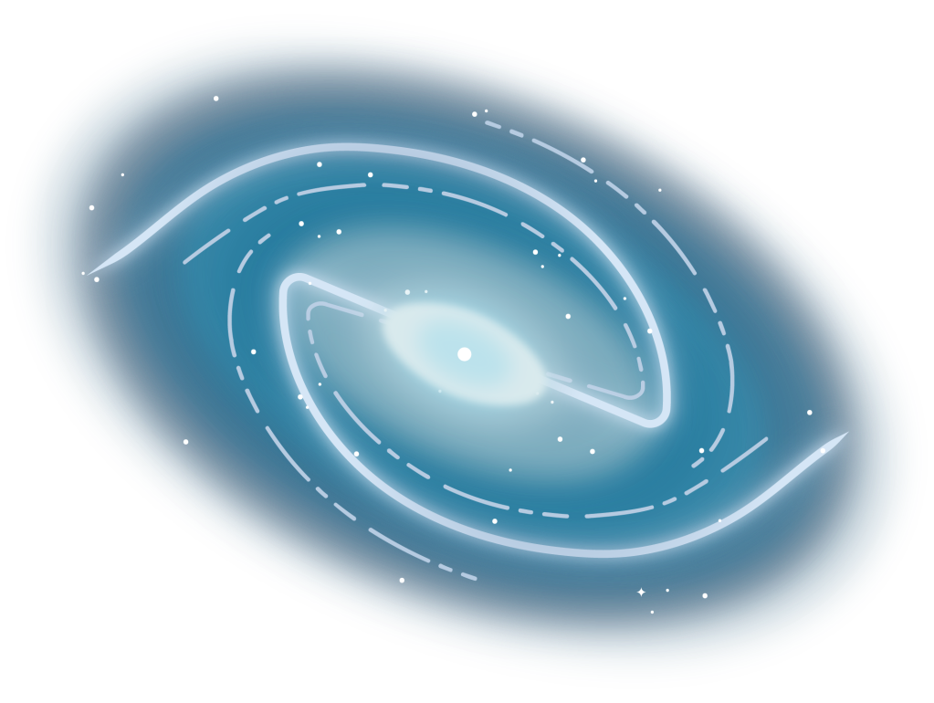 Barred Spiral Galaxy (Front View, Blue)