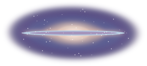Barred Spiral Galaxy (Side View, Purple)