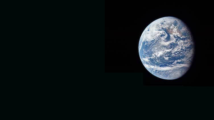 Distant photo of Earth from space
