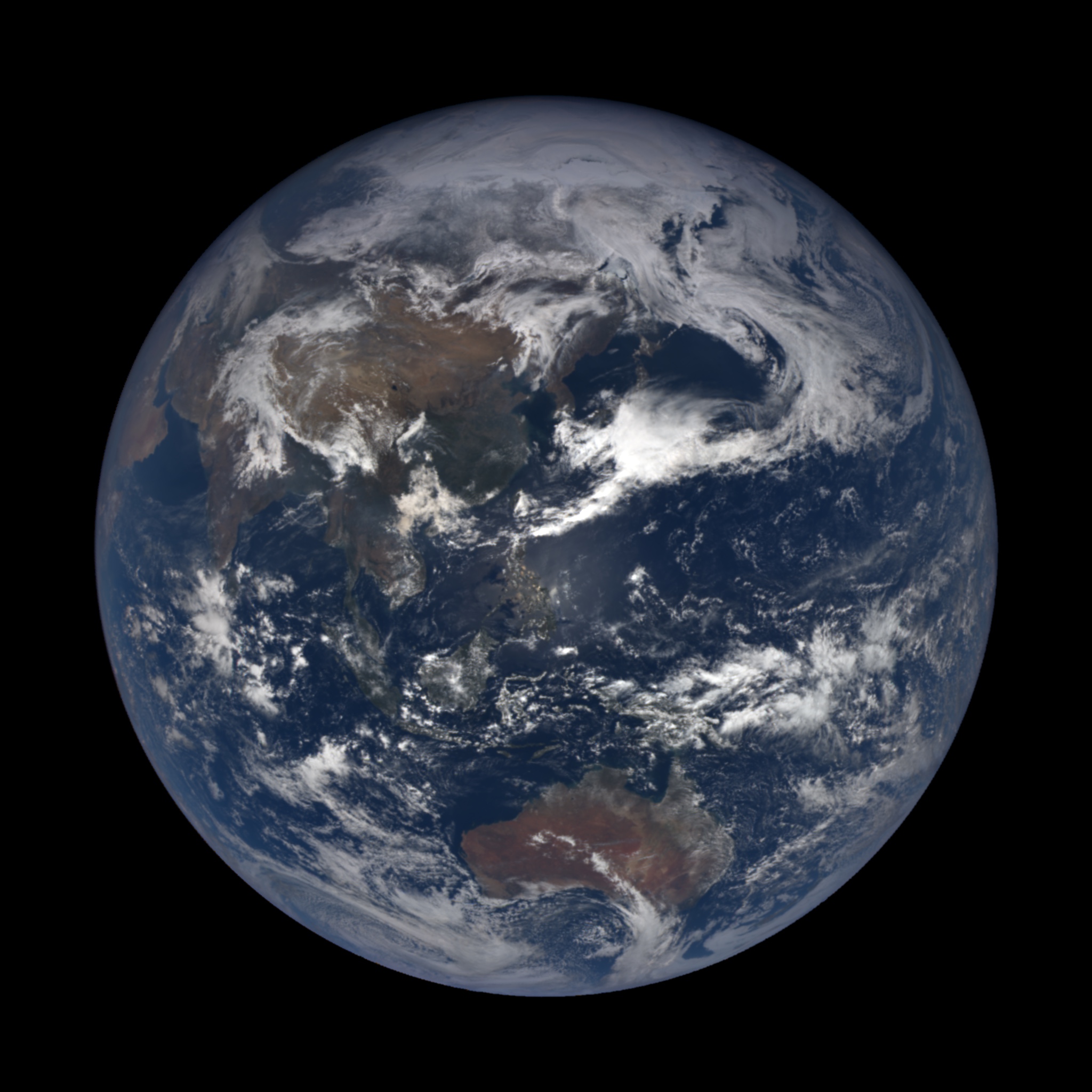 full earth with Asia visible