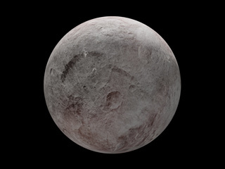 A grey sphere is shown with large gouges across its surface.