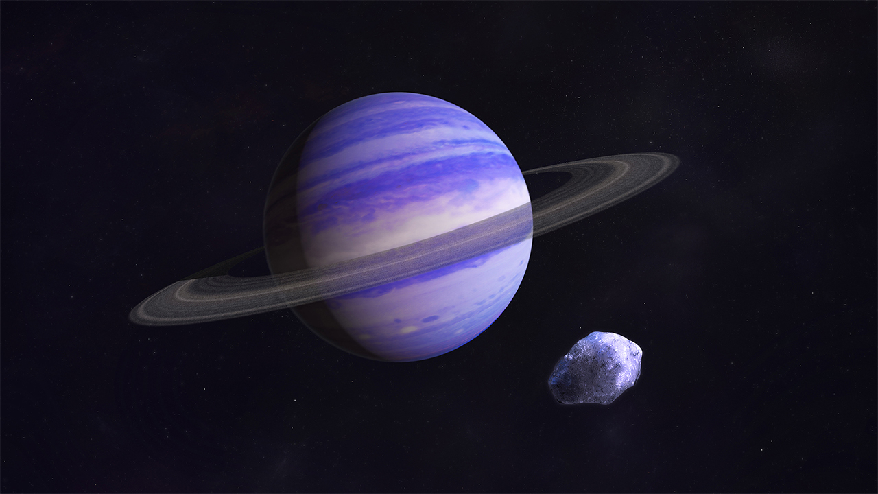 An artist's illustration of a Neptune-size exoplanet.