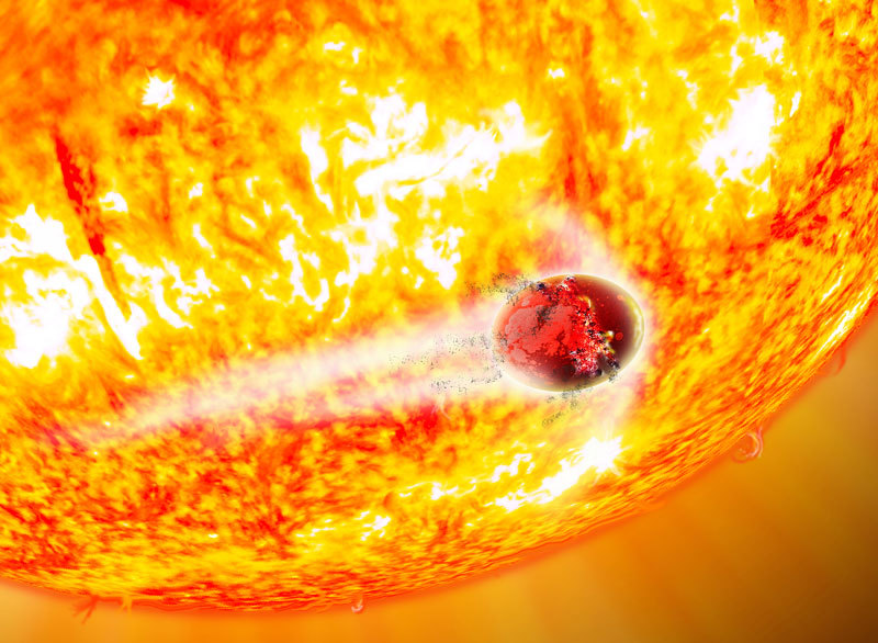 Kepler-56b and c have the unlucky fate of orbiting closely to an expanding red giant star.