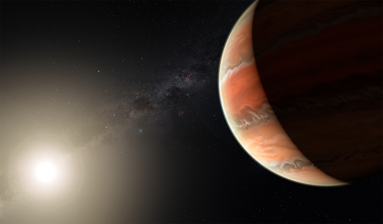 Illustration of a hot planet close to its star