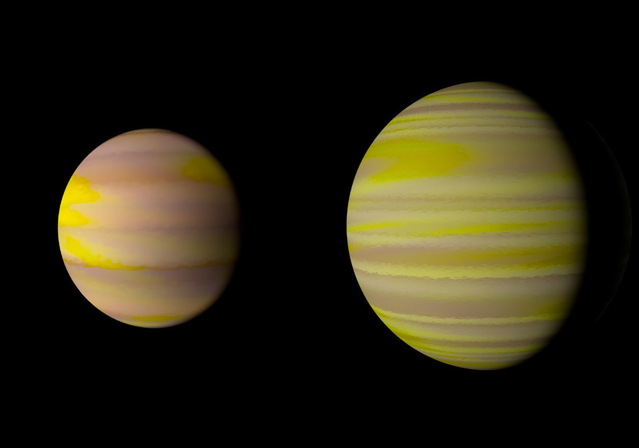 Illustration of two gas giant exoplanets from NASA