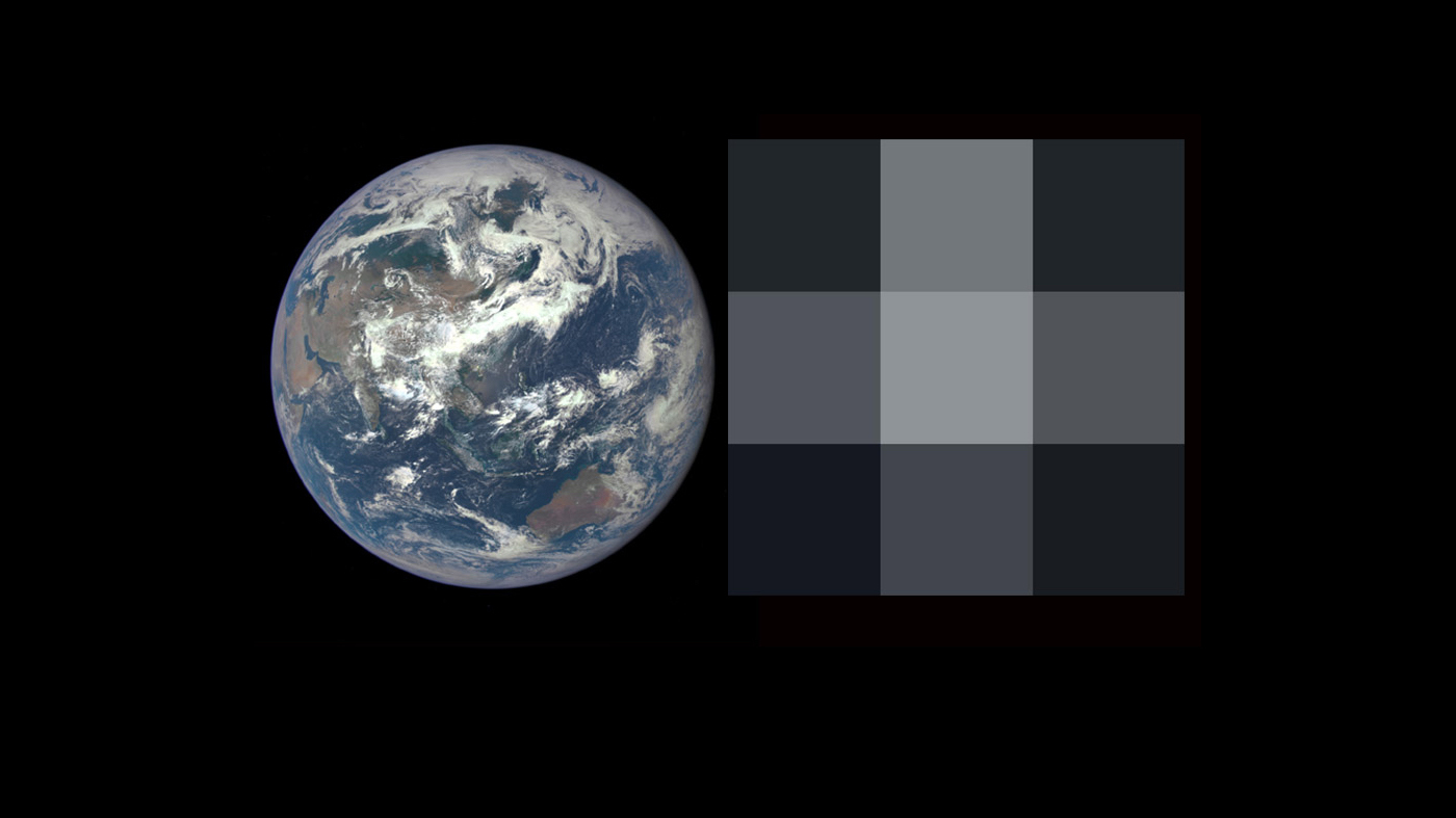 Earth as a pixel of light