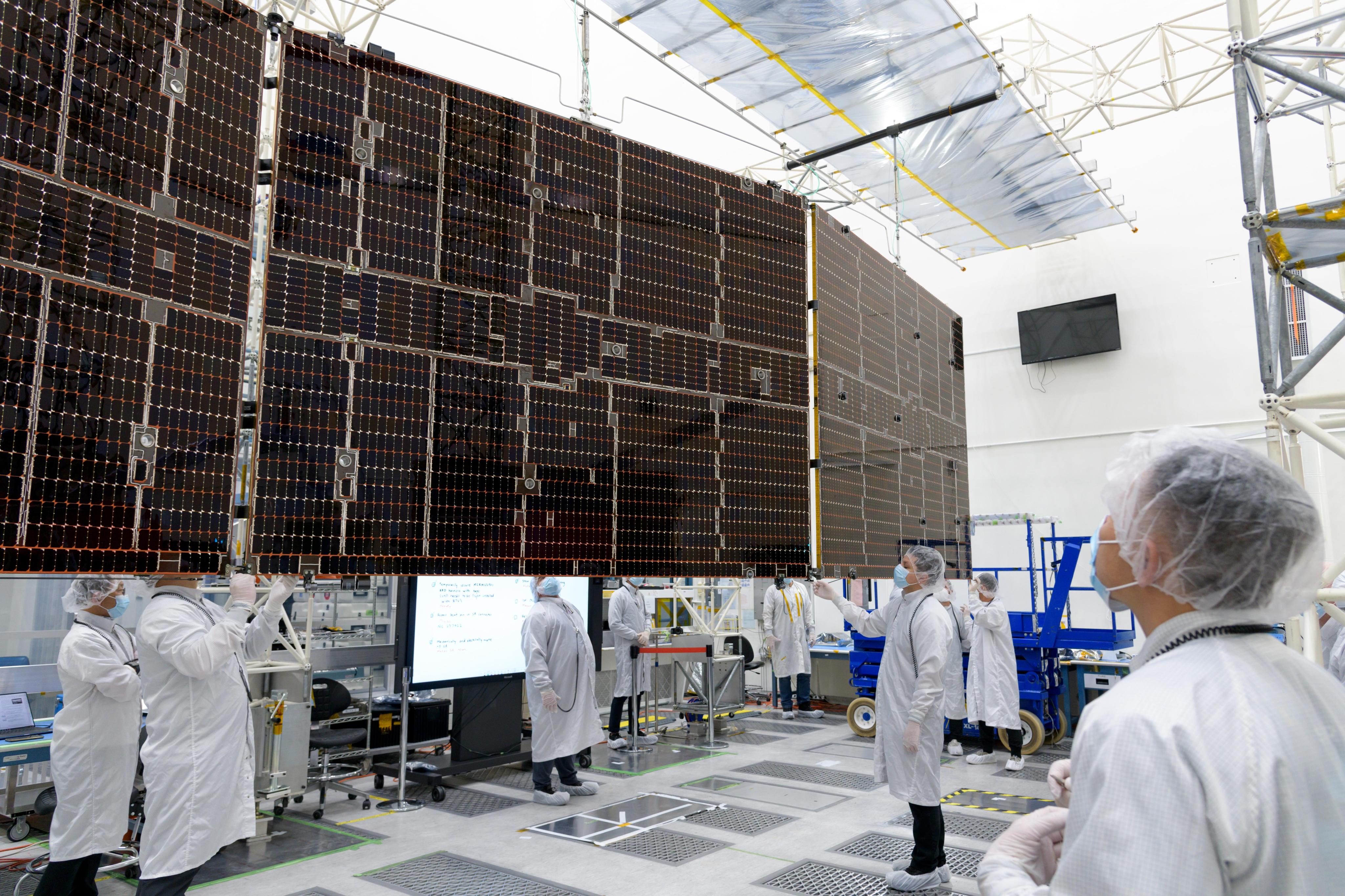 Engineers look at Psyche's solar arrays