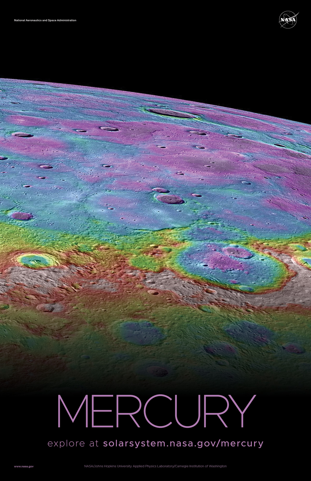 Color-enhanced view of the limb of Mercury.