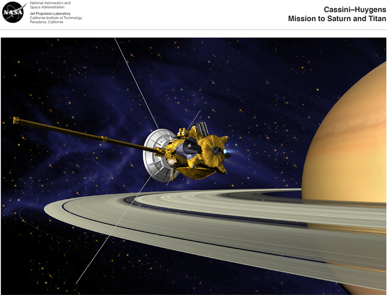Cassini-Huygens Mission to Saturn and Titan lithograph