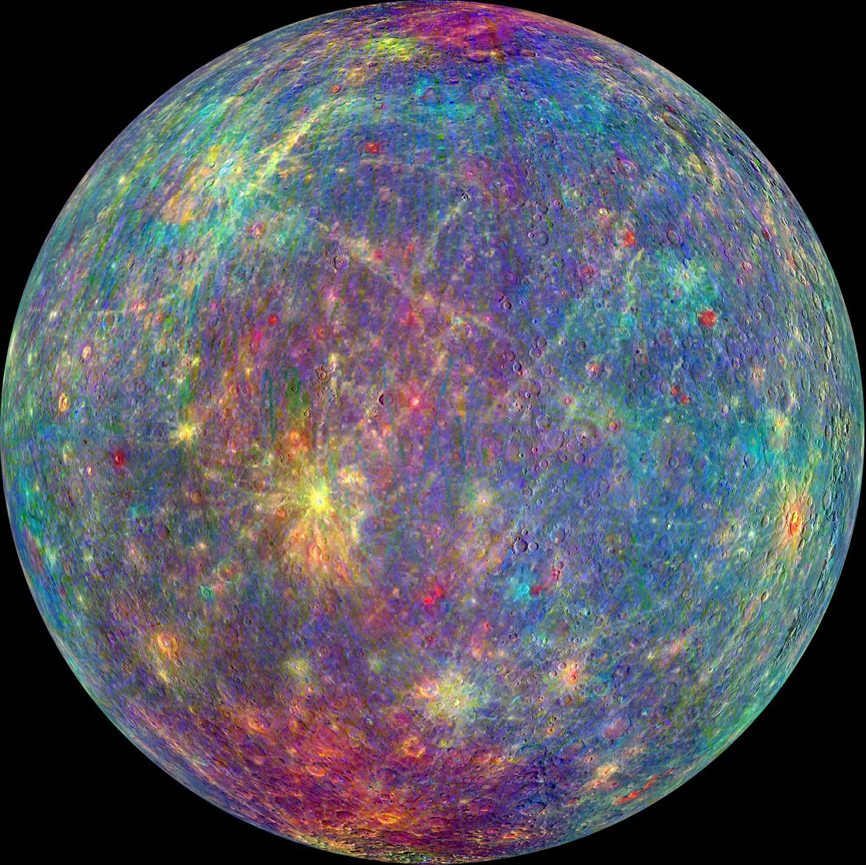 Mercury in several different colors