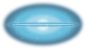 Spiral Galaxy (Side View, Blue)