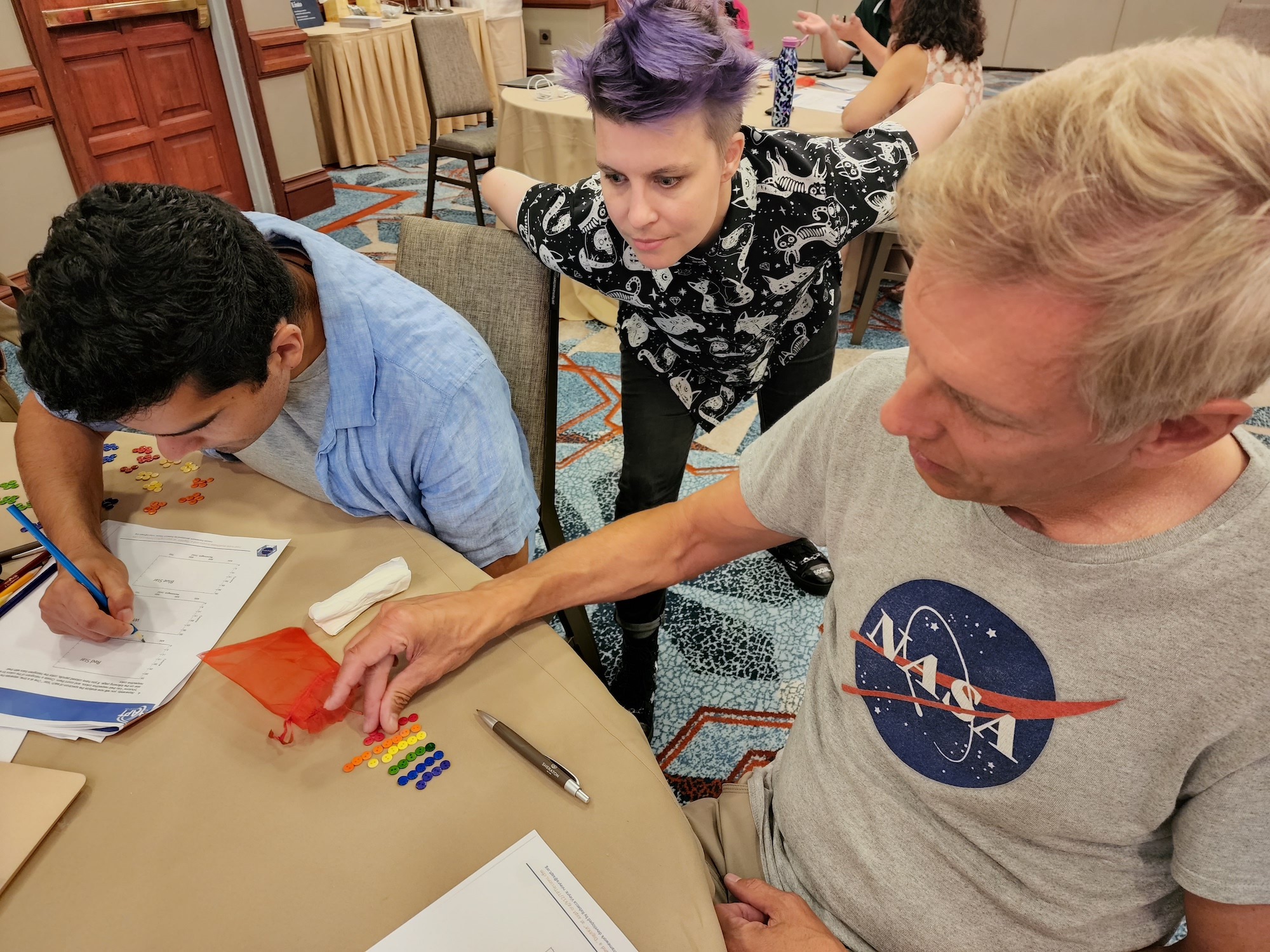 Participants work on the concept of stellar spectra.