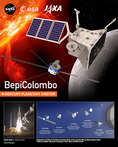 Artist concept of BepiColumbo satellite in space