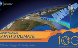 Illustration of satellite scanning earth's surface