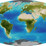 The sum of Earth's plants, on land and in the ocean, changes slightly from year to year as weather patterns shift.