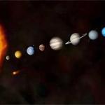 Sun and planets in solar system