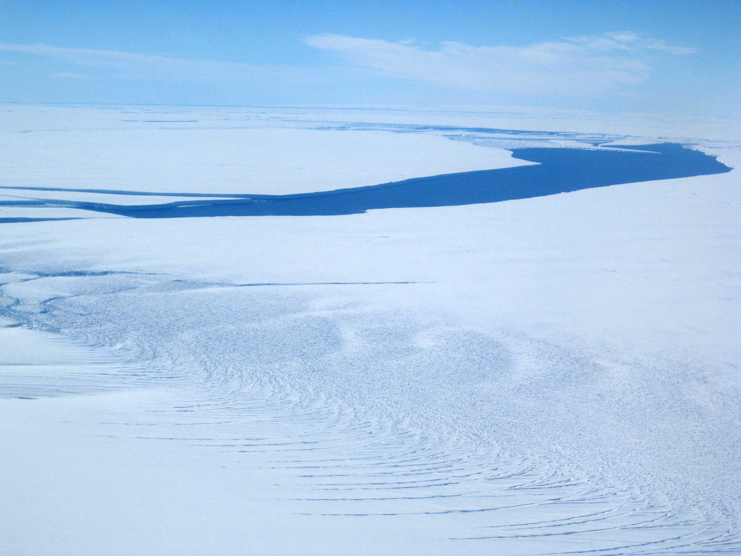 Antarctica's Pine Island Glacier meets the ocean.