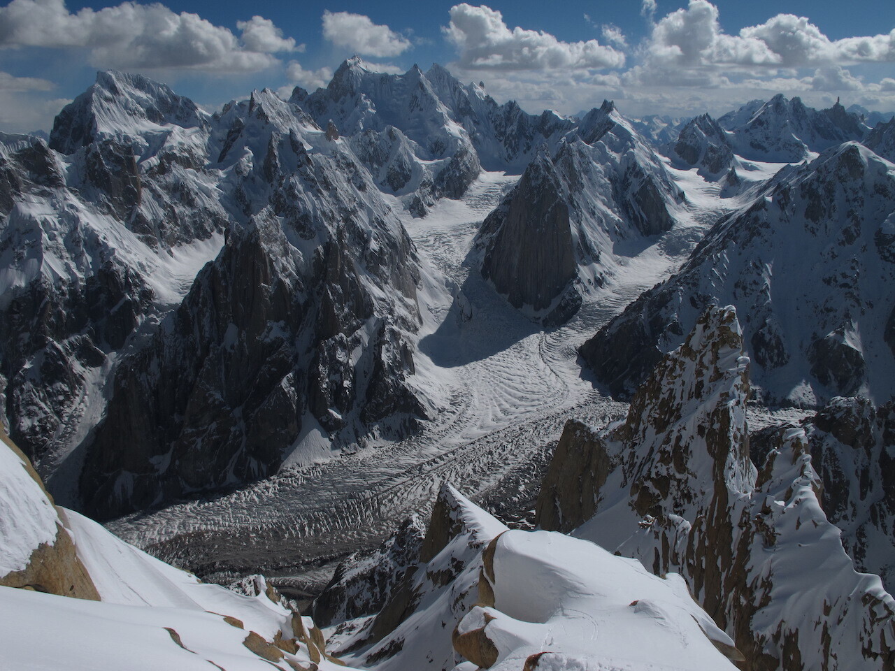 View of Karakoram glaciers in High Mountain Asia