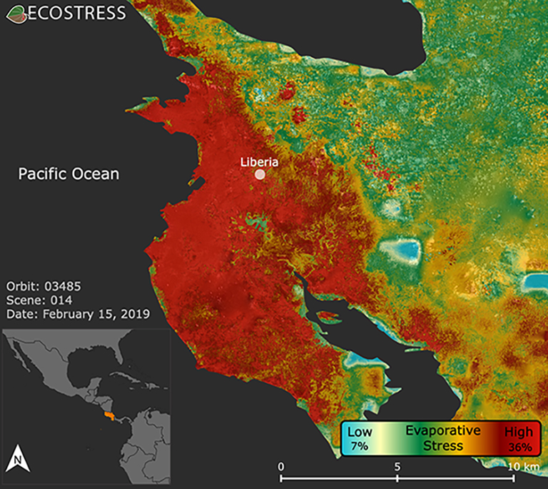 Costa Rican vegetation stress