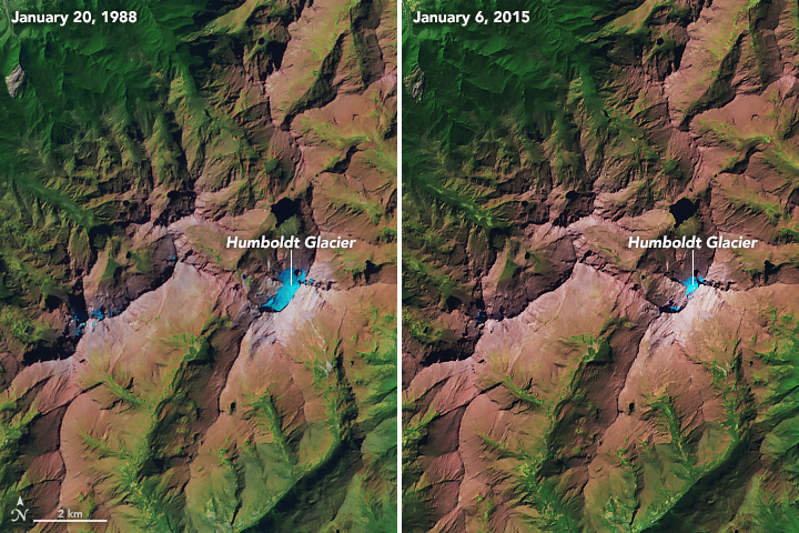 Humboldt Glacier from January 20, 1988, to January 6, 2015