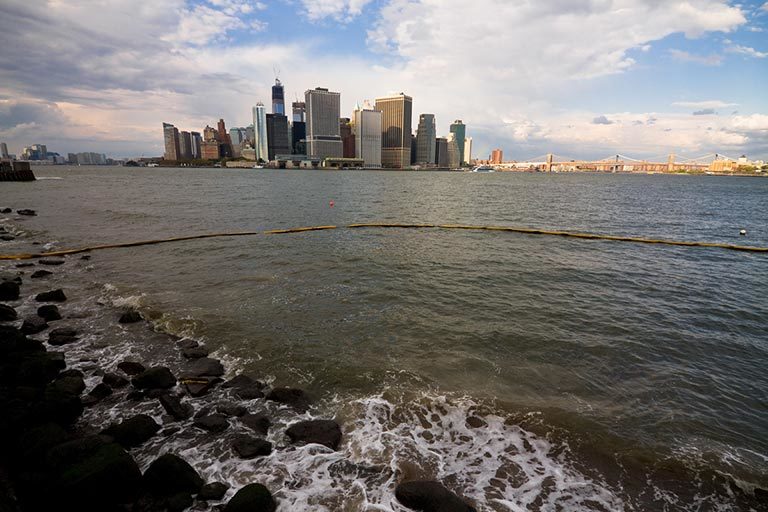 Manhattan's Financial District as seen from Governor's Island. Credit: NOAA. View larger image.