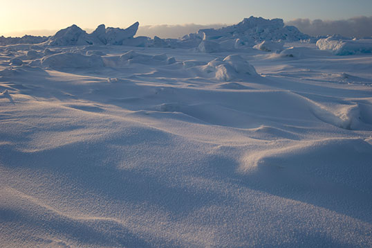 Snow on top of sea ice near Barrow, Alaska, measured by University of Washington researchers in 2012. Credit: Chris Linder / Univ. of Washington