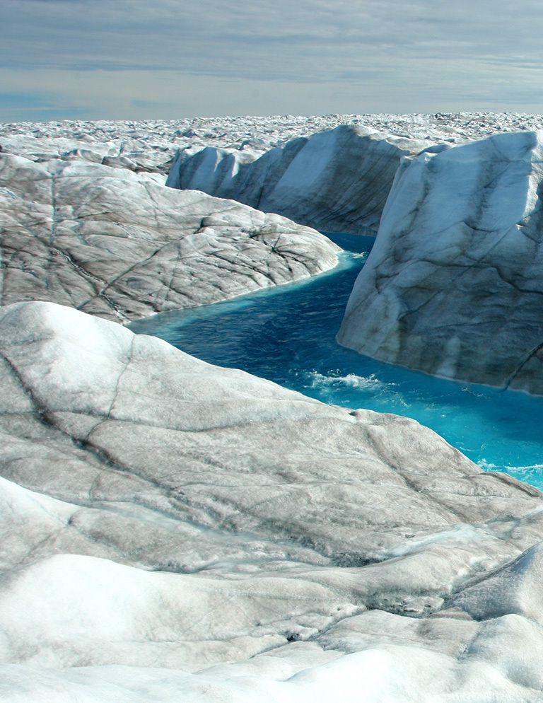 A river flows in the western region of the Greenland Ice Sheet.Credit: Andrew Sole, University of Sheffield.