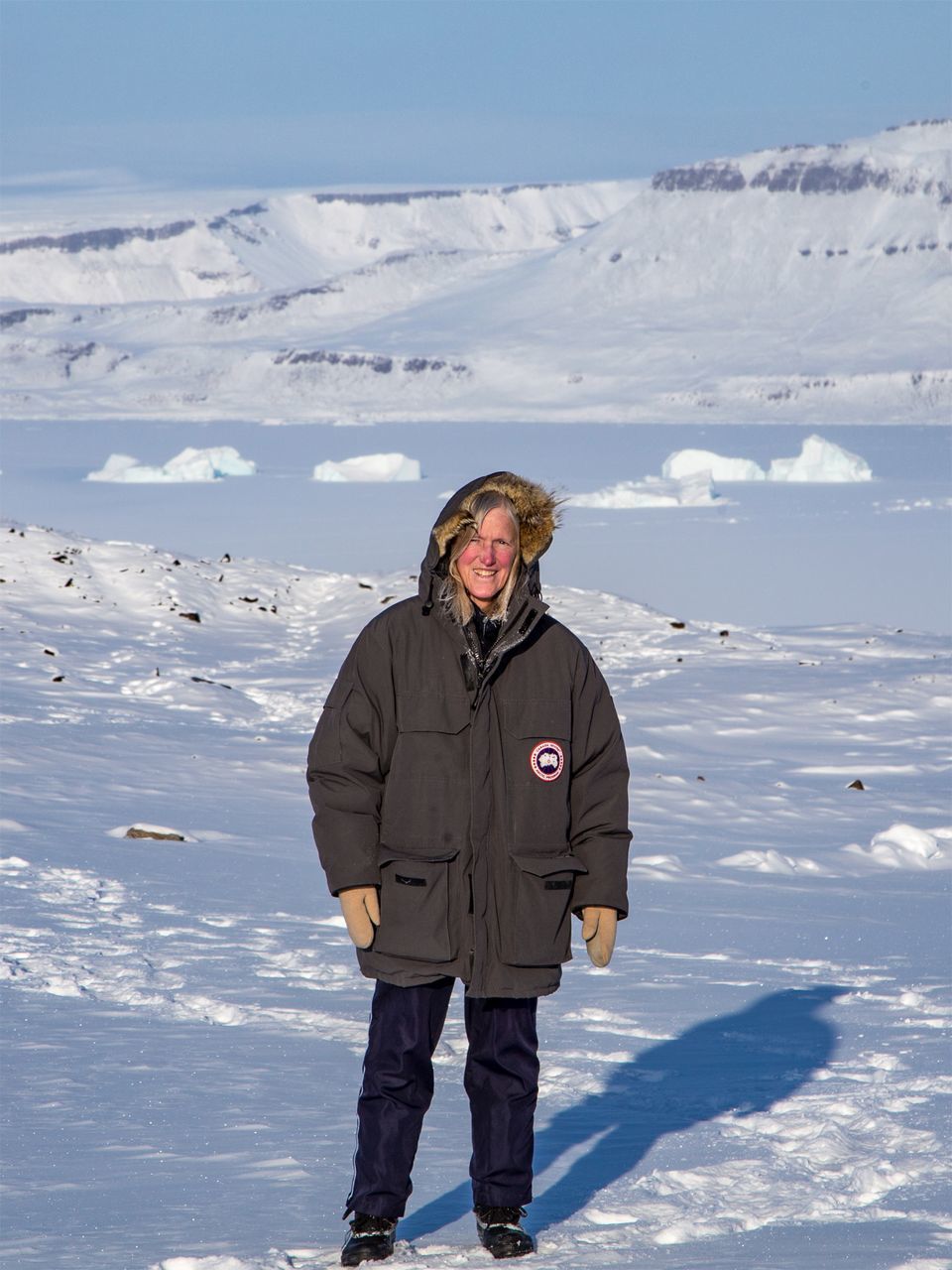 Dr. Claire Parkinson near Thule Air Base, Greenland, in March 2018. Credit: Jeremy Harbeck/NASA