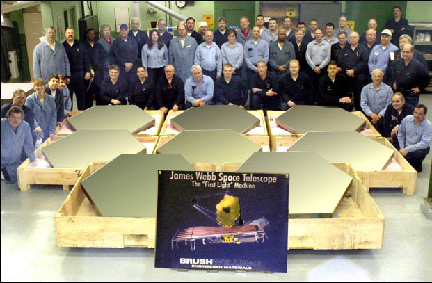 An image of the Mirror Segments and its Brush Wellman team