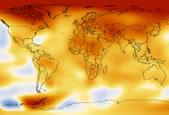 The average global surface temperature of Earth has risen by 0.8 degrees Celsius (1.4 degrees Fahrenheit) since 1880, and is now increasing at a rate of about 0.1 degrees Celsius (0.2 degrees Fahrenheit) per decade. This image shows how 2010 temperatures compare to average temperatures from a baseline period of 1951-1980, as analyzed by scientists at NASA’s Goddard Institute for Space Studies. Credit: NASA GISS.