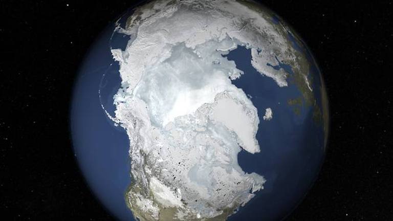 Arctic sea ice likely reached its annual maximum winter extent on Feb. 25, barring a late season surge. At 5.61 million square miles (14.54 million square kilometers), this year's winter peak extent is the lowest and one of the earliest on the satellite record that began in 1979. Credit: NASA's Goddard Space Flight Center. More from NASA's Earth Science Vizualization Studio.