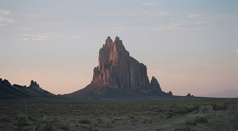 Shiprock, New Mexico, is in the Four Corners region where an atmospheric methane "hot spot" can be seen from space. Researchers are currently in the area, trying to uncover the reasons for the hot spot. Credit: Wikimedia Commons. View larger image.