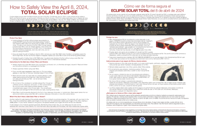 2024 Total Solar Eclipse Safety Sheet - Multilingual