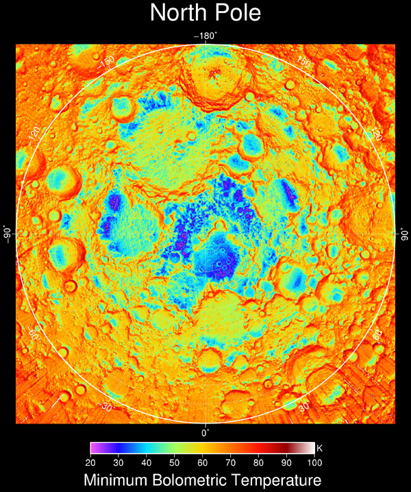 Diviner North Pole Minimum Temperature