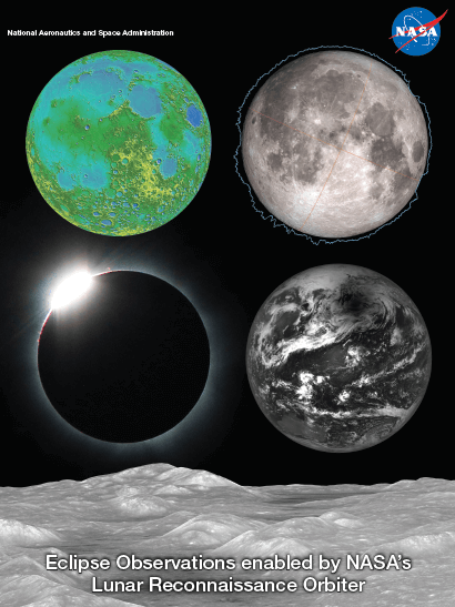Eclipse Observations enabled by NASA's Lunar Reconnaissance Orbiter