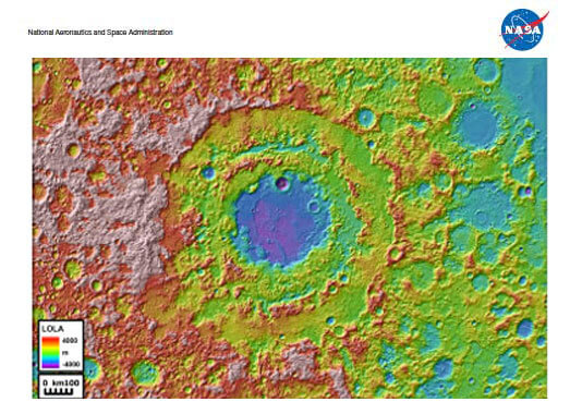 LRO Lithograph : The Impact History of the Moon