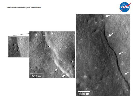 LRO lithograph: The Shrinking Moon