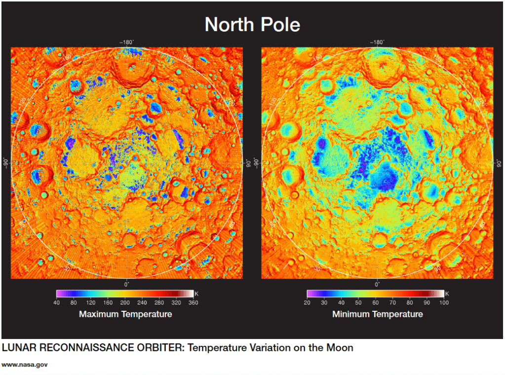 The Diviner Lunar Radiometer instrument onboard the Lunar Reconnaissance Orbiter (LRO) has been mapping the temperature of the Moon since its launch in 2009.