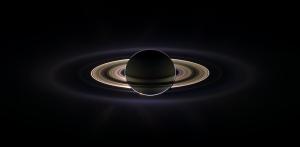 Saturn and its glorious rings appear to glow in this image taken when the giant planet was backlit by the Sun.