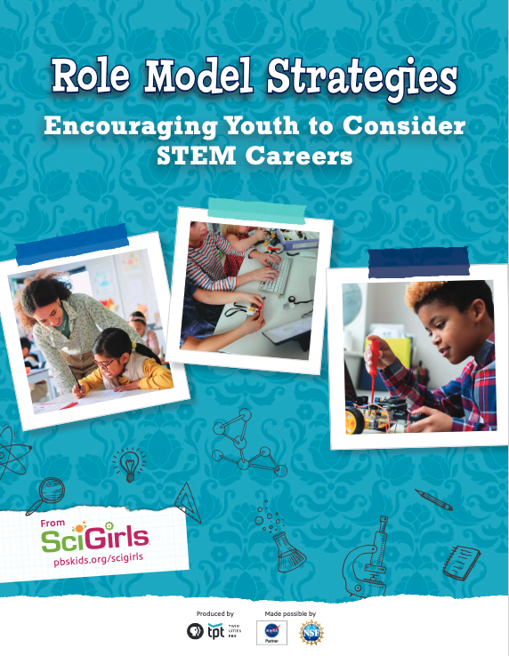 Encouraging Youth to Consider STEM Careers, features colored background with three images of youth engaged in various STEM activities.