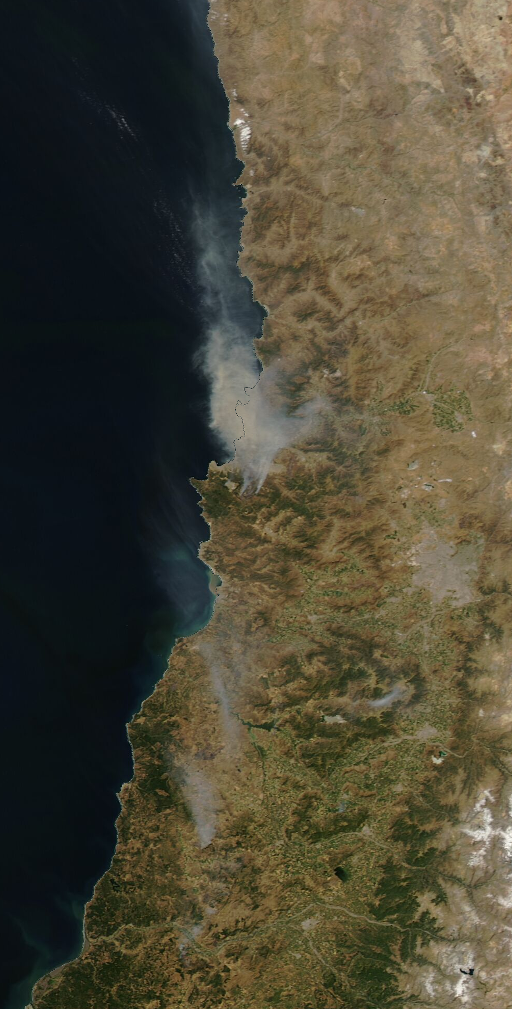 Near-record heat and prolonged drought set the stage for devastating wildfires in Chile last week. According to news reports, the blazes caused at least 123 deaths with over 300 people missing, making these fires among the world’s deadliest since 1900. NASA’s Aqua satellite captured this image of smoke plumes on Feb. 3, 2024.